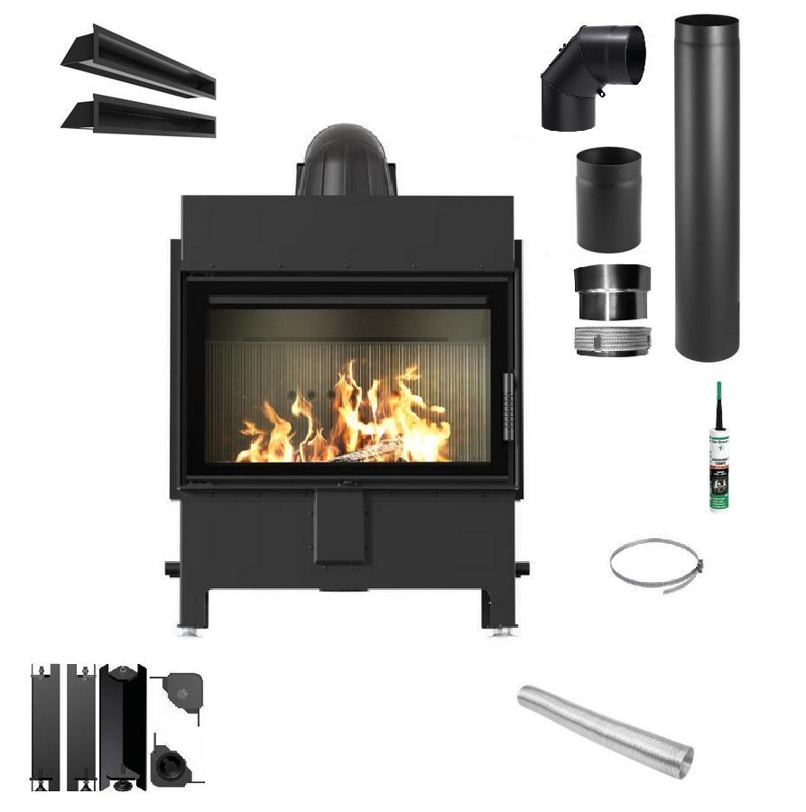 Kolano spalinowe gięte 90° fi 150 niskie Zestaw Lucy 14 new black - Kolano spalinowe gięte 90° fi 150 niskie